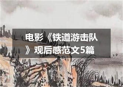 电影《铁道游击队》观后感范文5篇