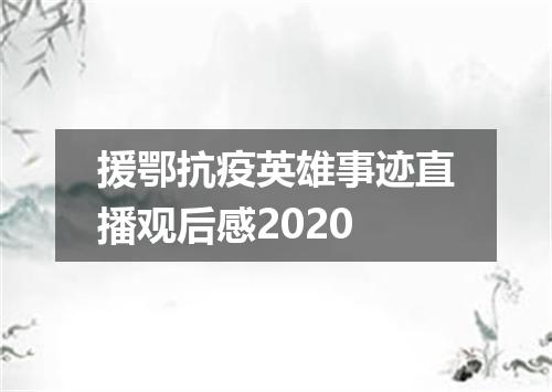 援鄂抗疫英雄事迹直播观后感2020