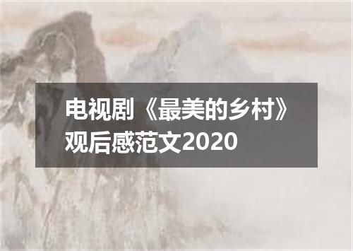 电视剧《最美的乡村》观后感范文2020