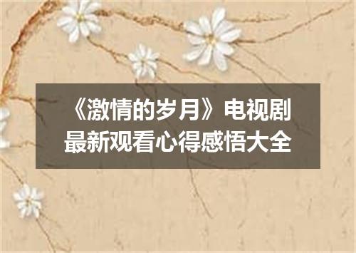 《激情的岁月》电视剧最新观看心得感悟大全