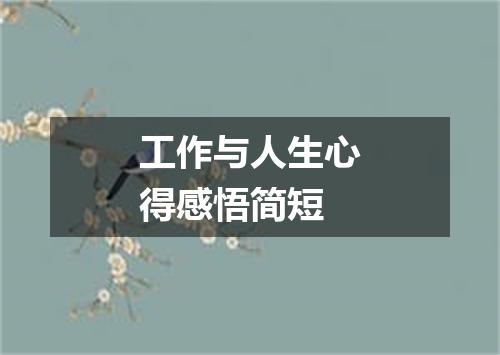 工作与人生心得感悟简短