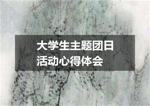 大学生主题团日活动心得体会