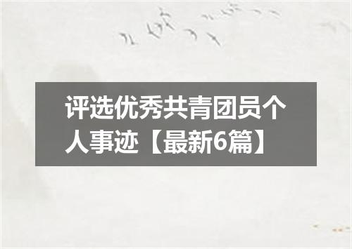 评选优秀共青团员个人事迹【最新6篇】