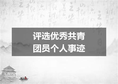 评选优秀共青团员个人事迹