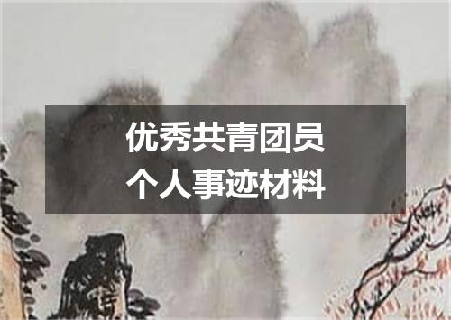 优秀共青团员个人事迹材料