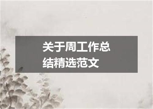 关于周工作总结精选范文