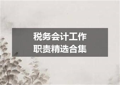 税务会计工作职责精选合集