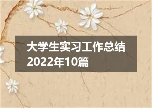 大学生实习工作总结2022年10篇