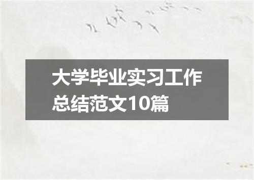 大学毕业实习工作总结范文10篇