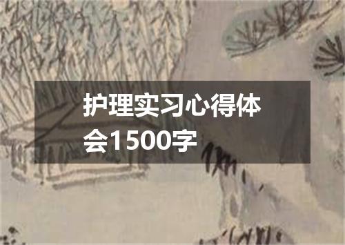护理实习心得体会1500字