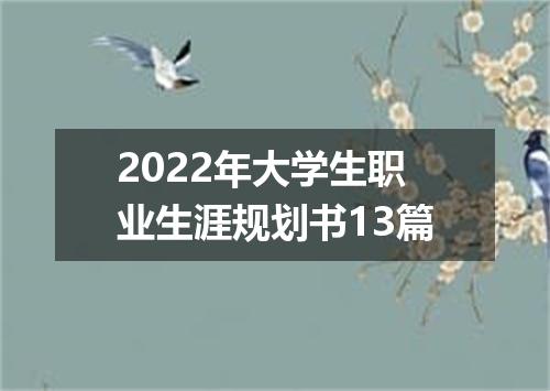 2022年大学生职业生涯规划书13篇