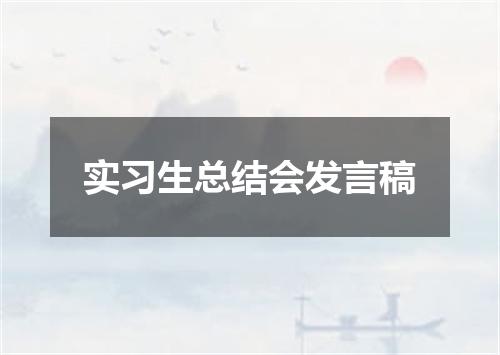 实习生总结会发言稿