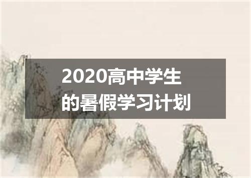 2020高中学生的暑假学习计划