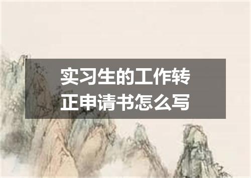 实习生的工作转正申请书怎么写