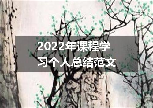 2022年课程学习个人总结范文