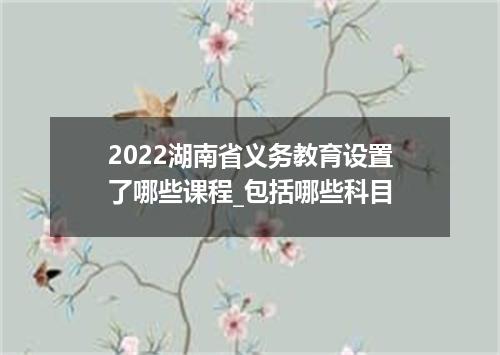 2022湖南省义务教育设置了哪些课程_包括哪些科目