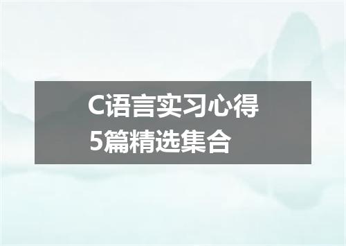 C语言实习心得5篇精选集合
