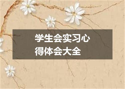 学生会实习心得体会大全