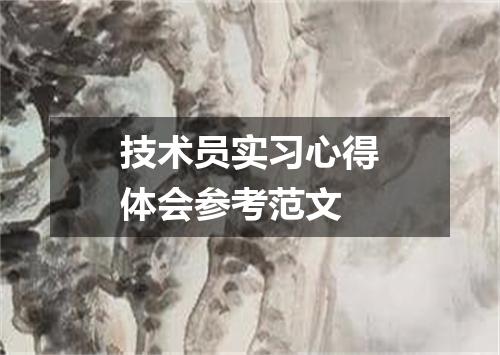 技术员实习心得体会参考范文