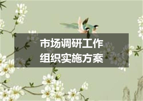 市场调研工作组织实施方案