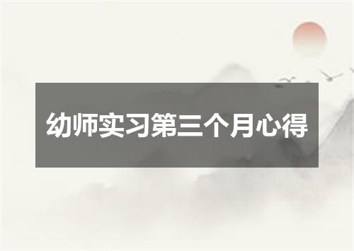 幼师实习第三个月心得