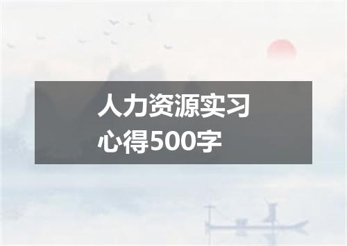 人力资源实习心得500字