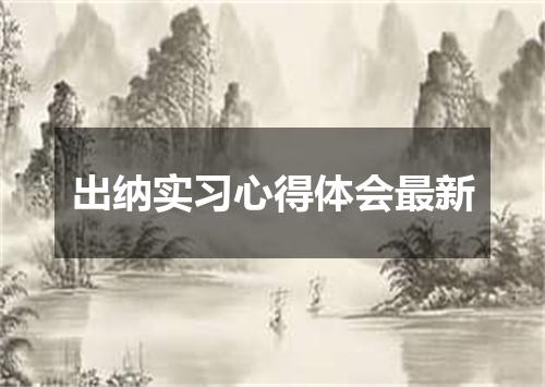 出纳实习心得体会最新