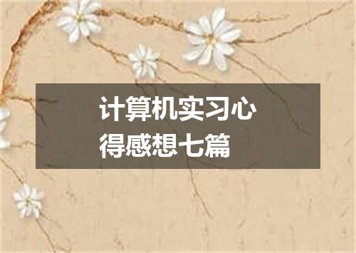 计算机实习心得感想七篇