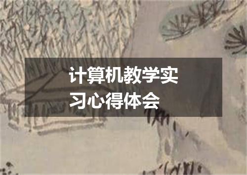 计算机教学实习心得体会