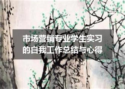 市场营销专业学生实习的自我工作总结与心得