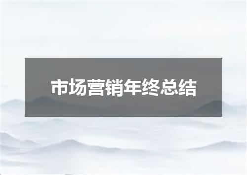 市场营销年终总结