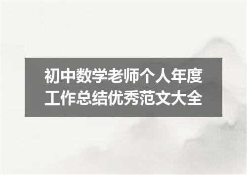 初中数学老师个人年度工作总结优秀范文大全