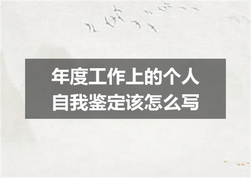年度工作上的个人自我鉴定该怎么写