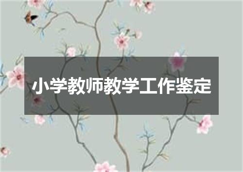小学教师教学工作鉴定