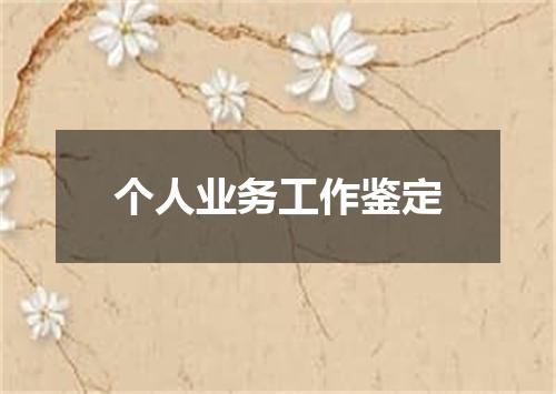 个人业务工作鉴定