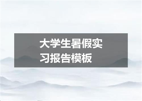 大学生暑假实习报告模板