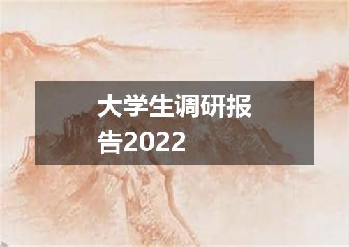 大学生调研报告2022
