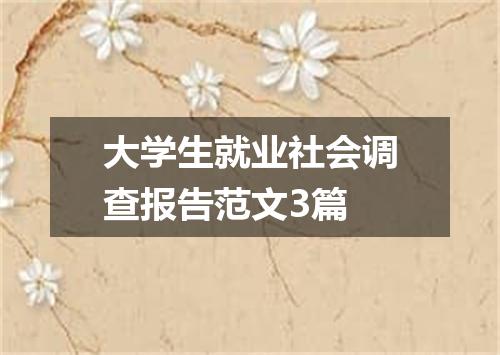 大学生就业社会调查报告范文3篇