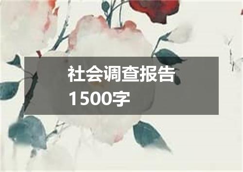 社会调查报告1500字