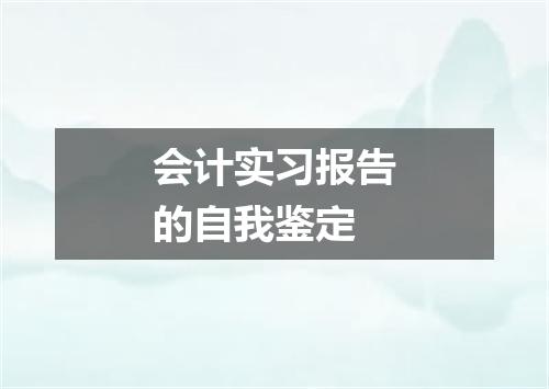 会计实习报告的自我鉴定