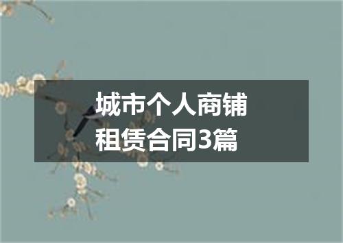城市个人商铺租赁合同3篇