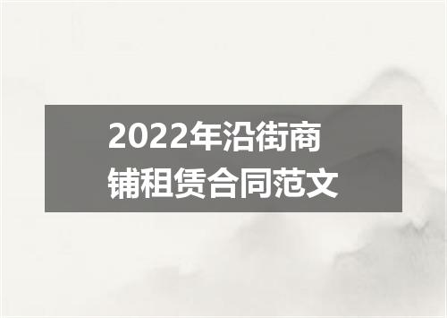 2022年沿街商铺租赁合同范文
