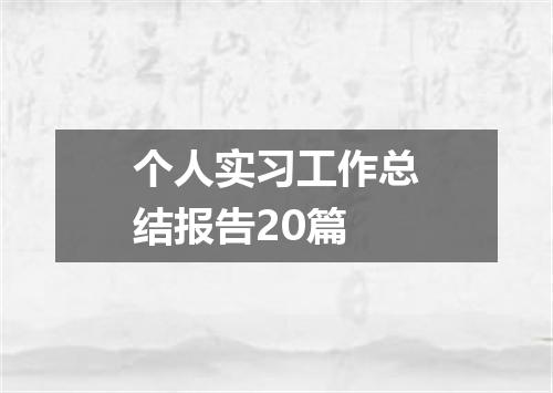 个人实习工作总结报告20篇