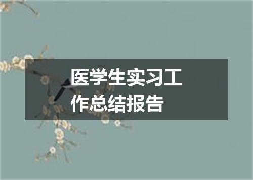 医学生实习工作总结报告
