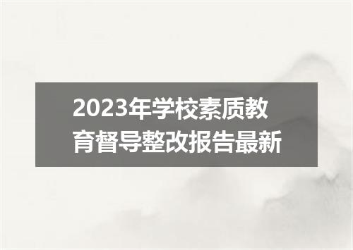 2023年学校素质教育督导整改报告最新