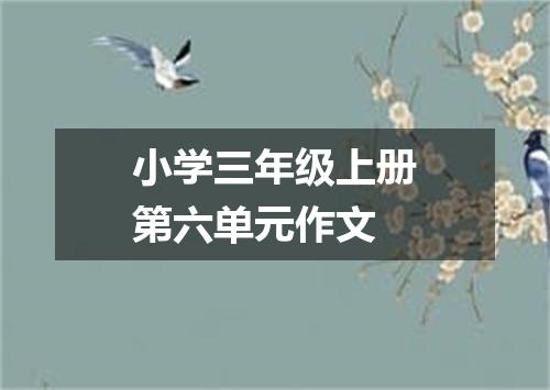 小学三年级上册第六单元作文