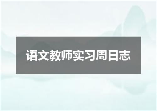语文教师实习周日志