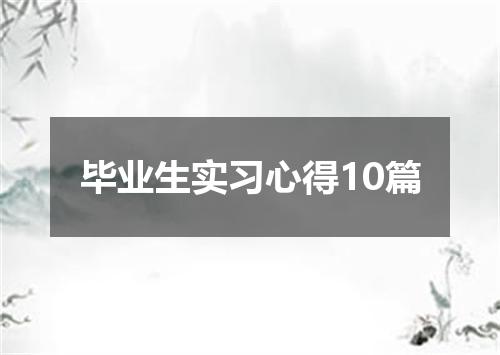 毕业生实习心得10篇