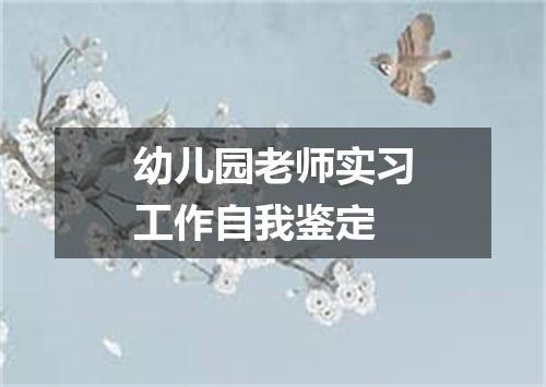 幼儿园老师实习工作自我鉴定