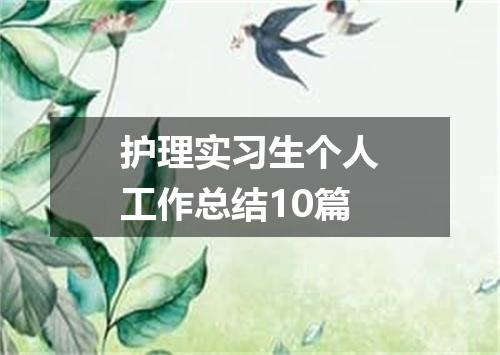 护理实习生个人工作总结10篇